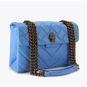 Kurt Geiger Kensington Pastel Blue Quilted Shoulder Bag with Chain Strap